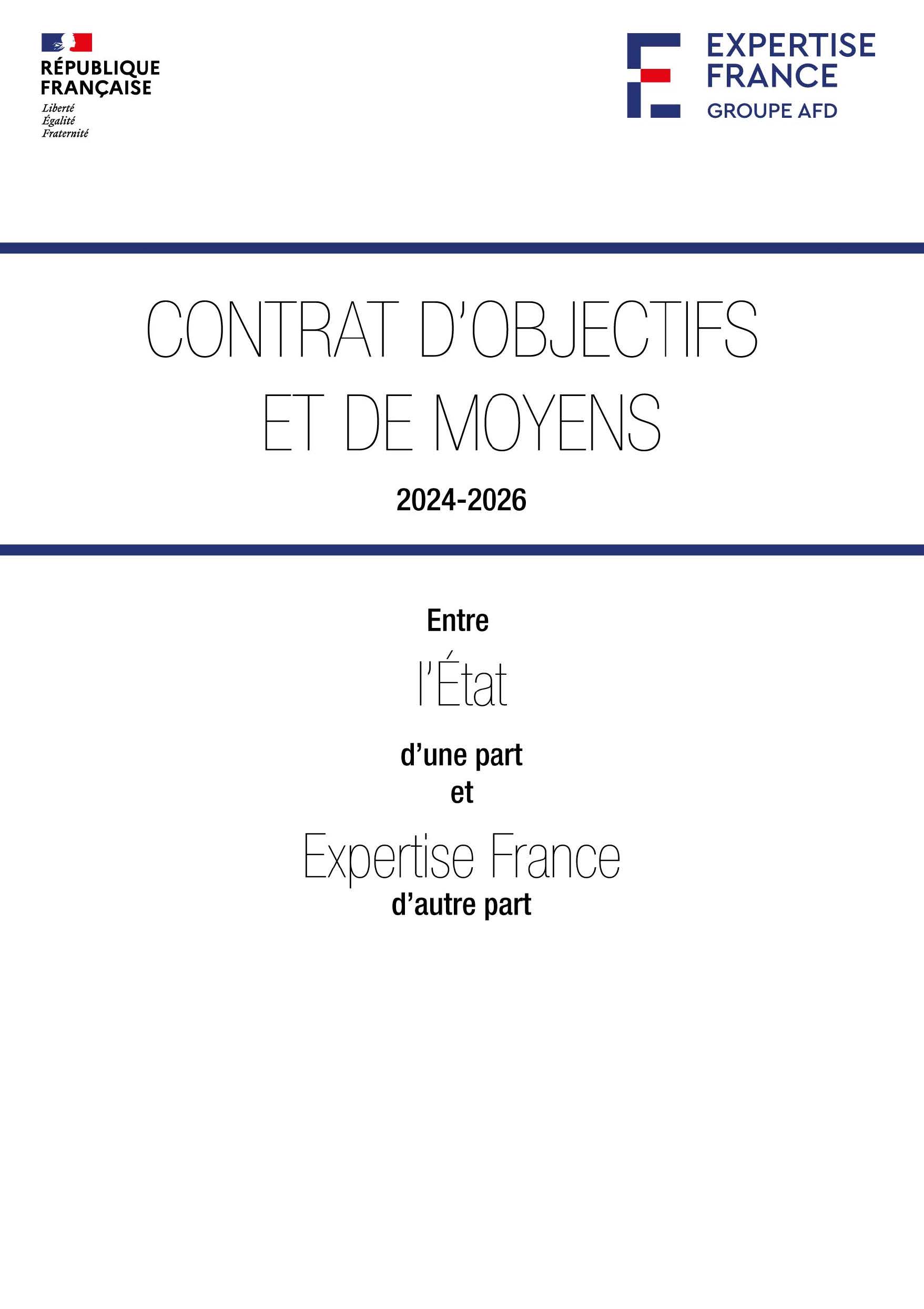 Couverture du contrat d'objectifs et de moyens 2024-2026