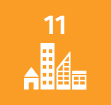 Symbole de l'ODD11 : Villes et communautés durables 