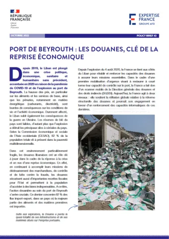 Couverture Port de Beyrouth  les douanes, clé de la reprise économique