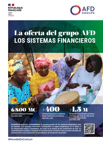 Tapa del folletto del Grupo AFD dedicado a los sistemas financieros