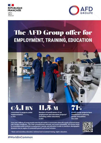 Front cover of the AFD Group leaflet dedicated to employment, training and education