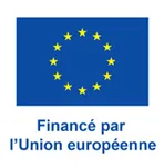 Drapeau de l'Union européenne, avec la mention "Financé par l'Union européenne"