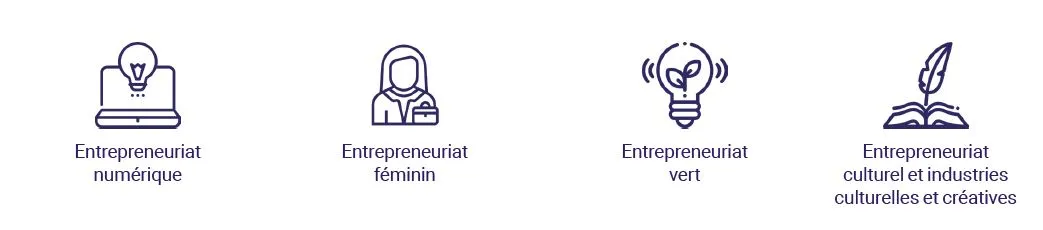 Les 4 axes d'intervention d'Expertise France sur l'entrepreneuriat